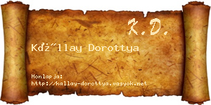 Kállay Dorottya névjegykártya
